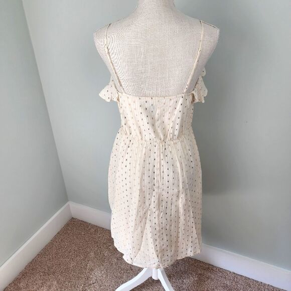 A NEW DAY WOMEN'S POLKA DOT SMOCKED METALLIC SLEVELESS DRESS SIZE XS - Picture 8 of 11